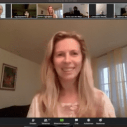 Sandra Djordjevic on Zoom with course participants